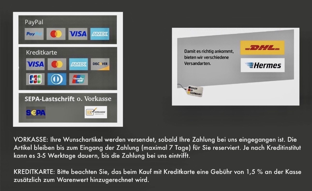 Zahlung und Versand